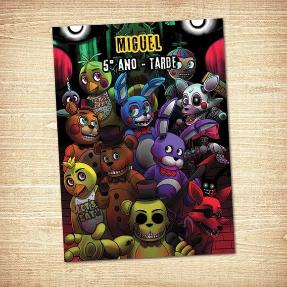 Five Nights At Freddy's / Adesivo Capa Caderno / A4