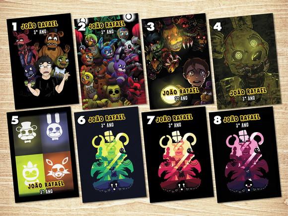 Five Nights At Freddy's / Adesivo Capa Caderno / A4