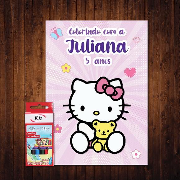 Hello Kitty / Livro de Colorir / 15x21cm / Giz de Cera