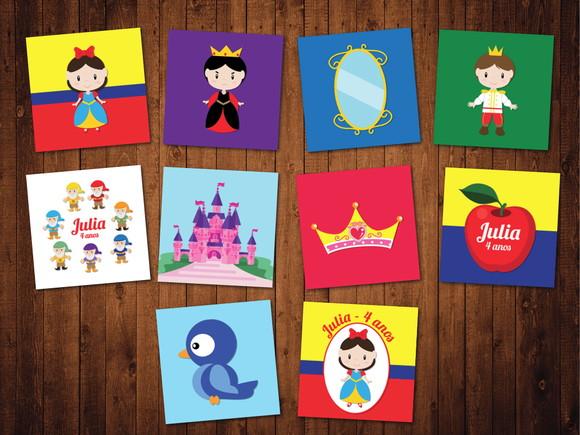 Jogo da Memória / Branca de Neve / 10 pares / Organza