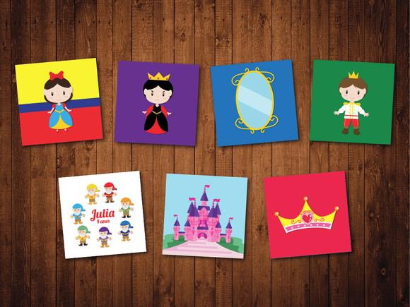 Jogo da Memória / Branca de Neve / 7 Pares / Caixa MDF