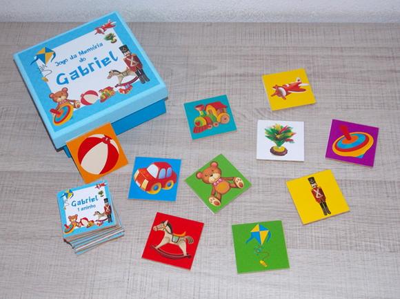Jogo da Memória / Brinquedos / 10 Pares / Caixa MDF