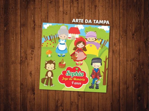 Jogo da Memória / Chapeuzinho / 10 Pares / Caixa mdf