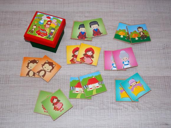 Jogo da Memória / Chapeuzinho Vermelho / 7 Pares / Caixa mdf