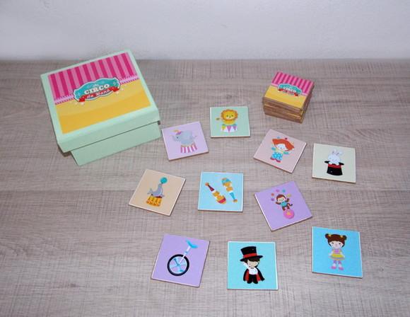 Jogo da Memória / Circo Encantado / 10 Pares / Caixa MDF