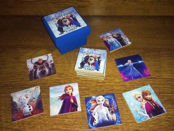 Jogo Da Memória / Frozen / 7 Pares / Caixa Mdf