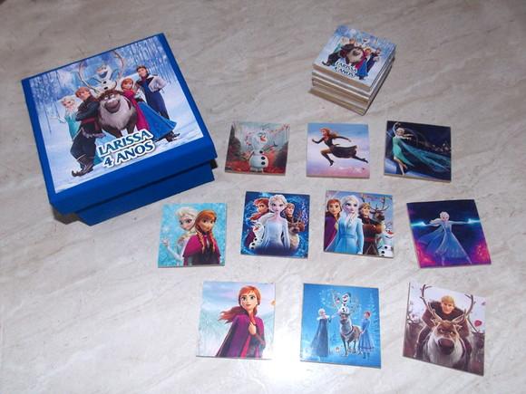 Jogo Da Memória / Frozen / 10 Pares / Caixa Mdf