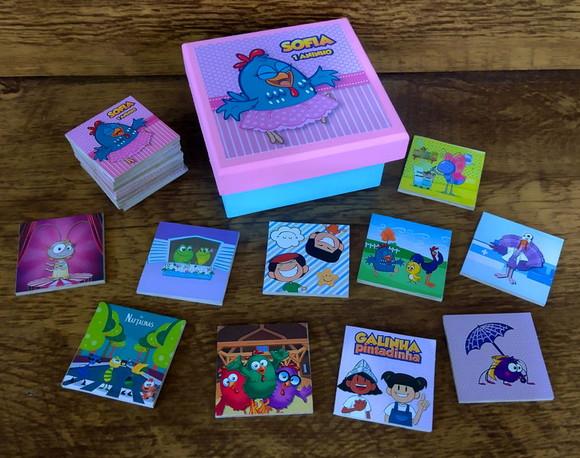 Jogo da Memoria / Galinha Pintadinha / 10 Pares / Caixa mdf