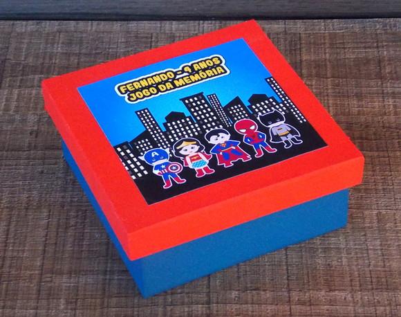 Jogo da Memória / Super Heróis Baby / 10 Pares / Caixa mdf