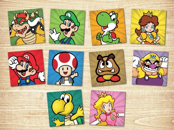 Jogo da Memoria / Super Mario Bros / 10 Pares / Organza
