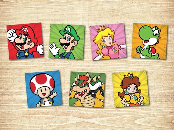 Jogo da Memoria / Super Mario Bros / 7 Pares/ Caixa mdf