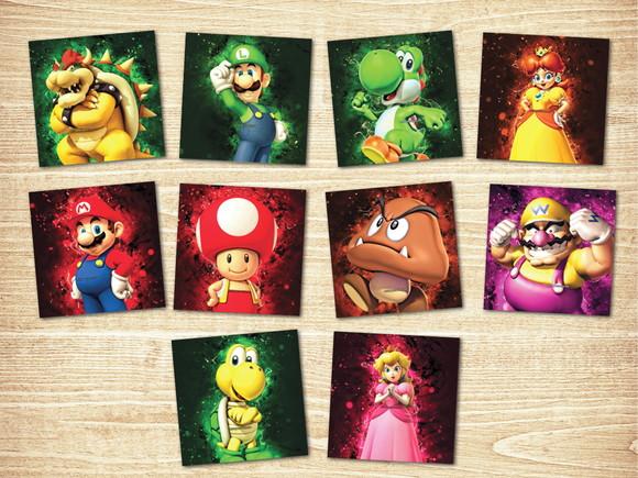Jogo da Memoria / Super Mario Bros / 10 Pares/ Caixa mdf