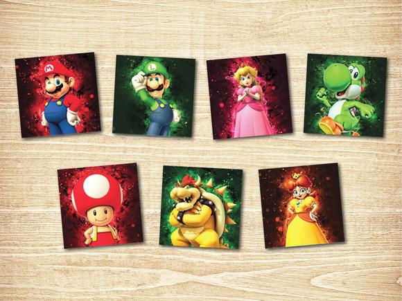 Jogo da Memoria / Super Mario Bros / 7 Pares/ Caixa mdf