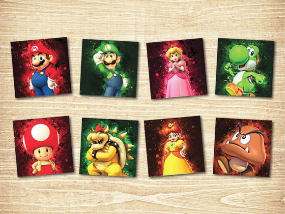 Jogo da Memoria / Super Mario Bros / 8 pares/ Caixa Acrílico