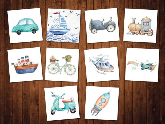 Jogo da Memoria / Transportes / 10 Pares / Organza
