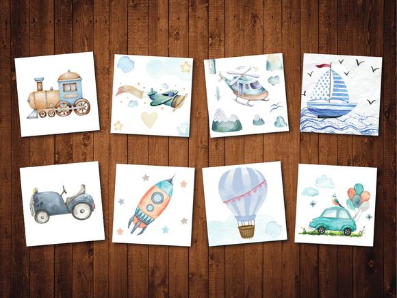 Jogo da Memoria / Transportes / 8 Pares / Caixa Acrílico