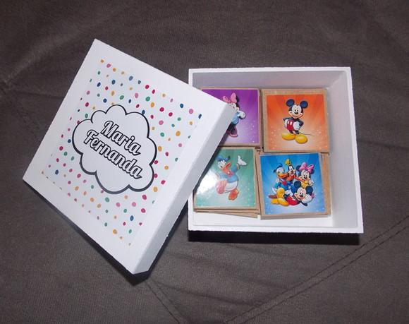 Jogo da Memória / Turma do Mickey / 10 pares / Caixa MDF