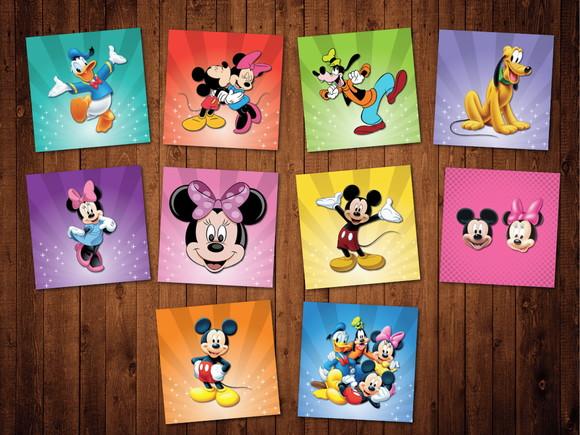 Jogo da Memória / Turma do Mickey / 10 pares / Caixa MDF