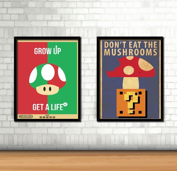 Kit 2 Quadros / Mario Bros
