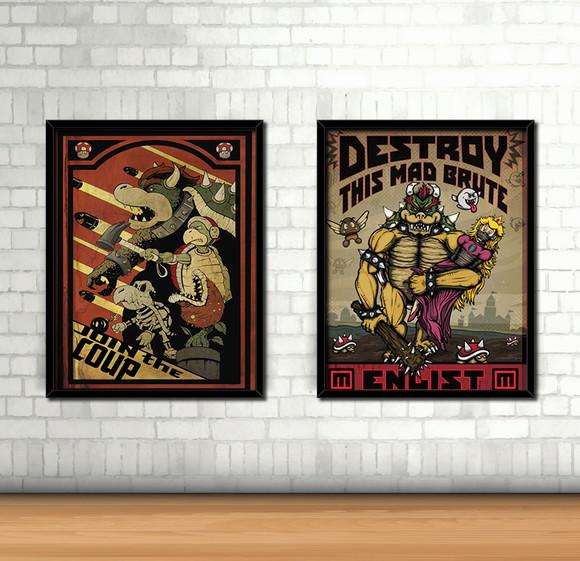 Kit 2 Quadros / Mario Bros