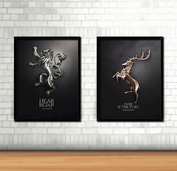 Kit 2 Quadros Game of Thrones