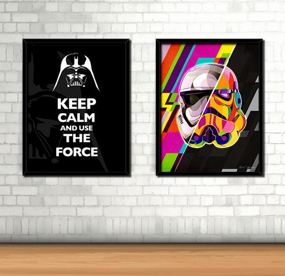 Kit 2 Quadros Star Wars