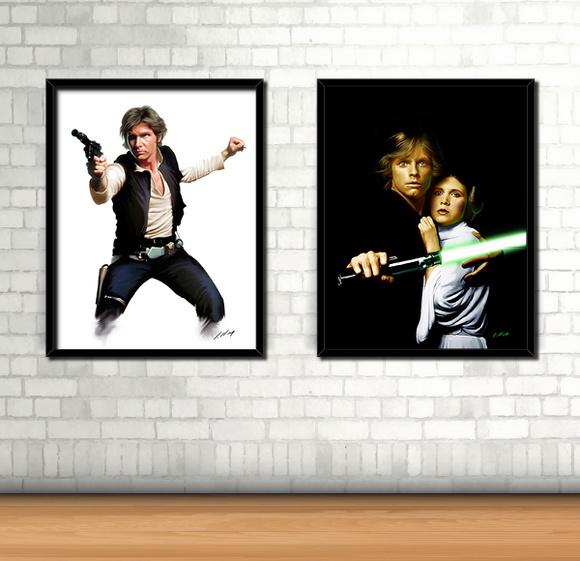 Kit 2 Quadros Star Wars