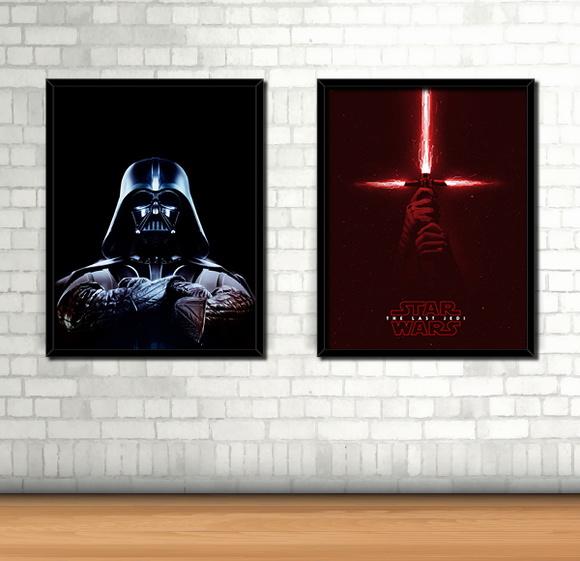 Kit 2 Quadros Star Wars