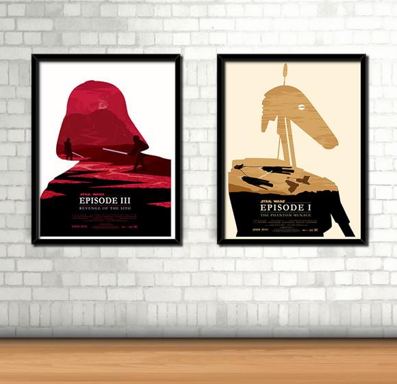 Kit 2 Quadros Star Wars