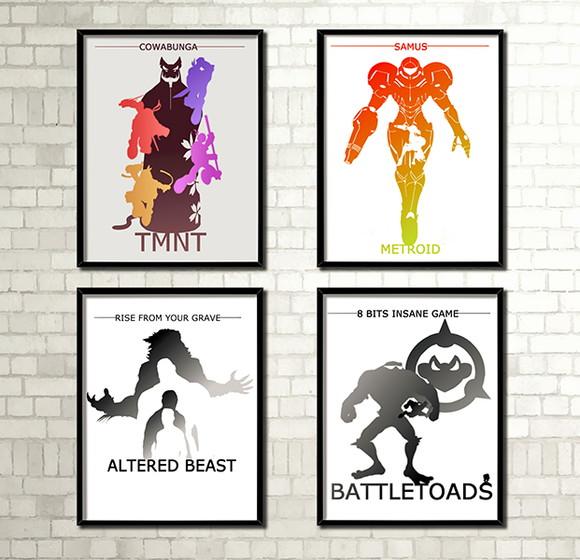 Kit 4 Quadros / 8 Bits