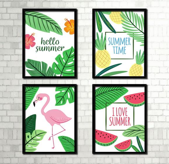 Kit 4 Quadros / Tropical