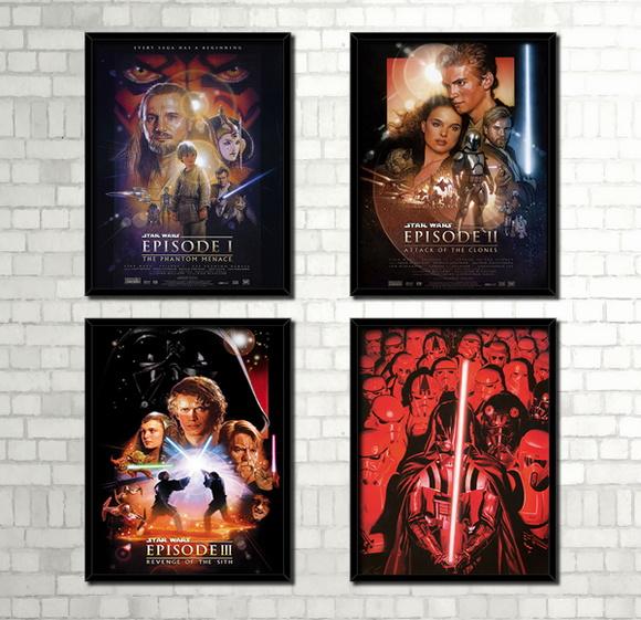 Kit 4 Quadros Star Wars