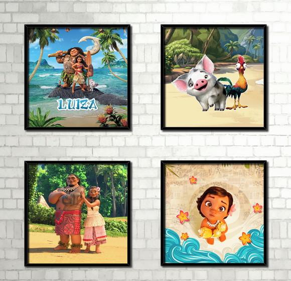 Kit 4 Quadros Moana (20x20cm)
