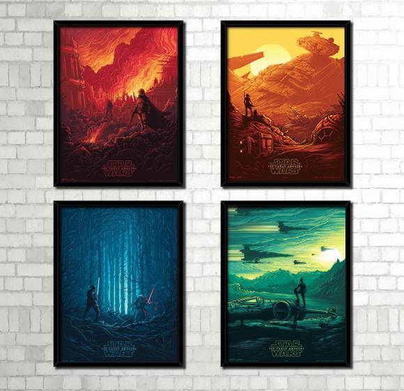 Kit 4 Quadros Star Wars