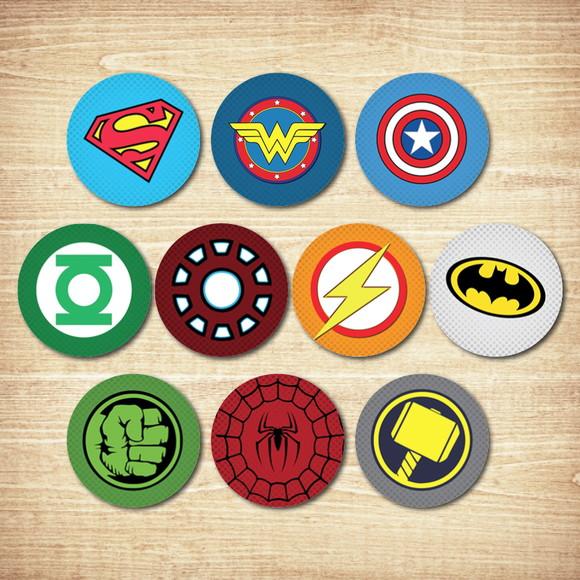 Kit 40 Adesivos / Super Herois Baby