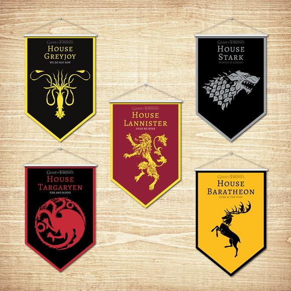 Kit 5 Banners / Game Of Thrones (40x60)