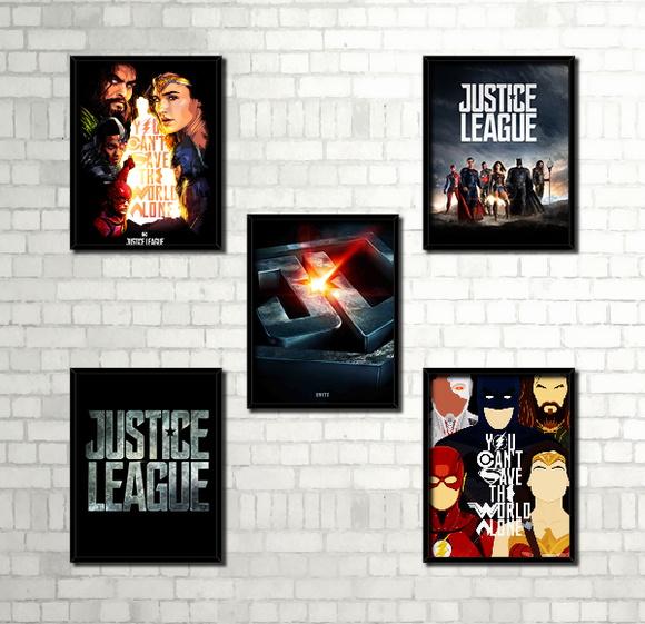Kit 5 Quadros Liga da Justiça (filme)