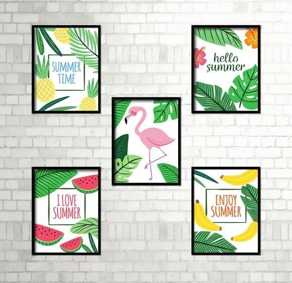 Kit 5 Quadros / Tropical