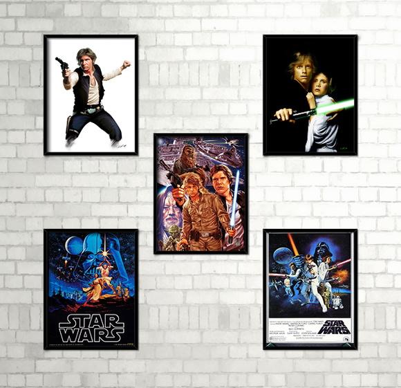 Kit 5 Quadros Star Wars