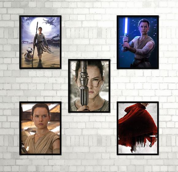 Kit 5 Quadros Star Wars