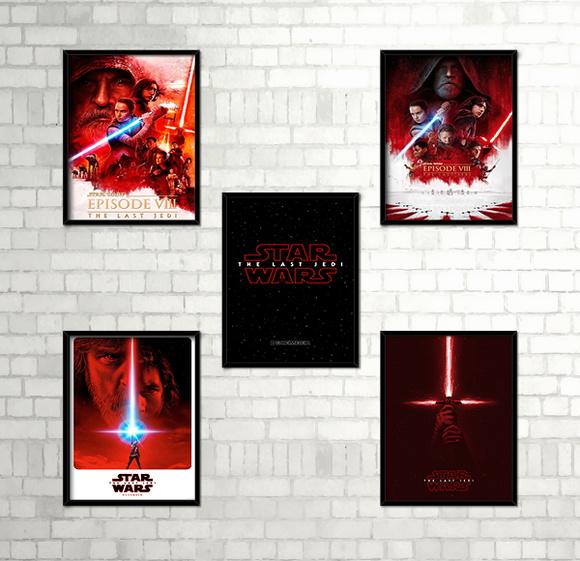Kit 5 Quadros Star Wars