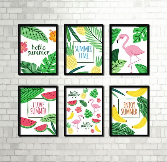 Kit 6 Quadros / Tropical