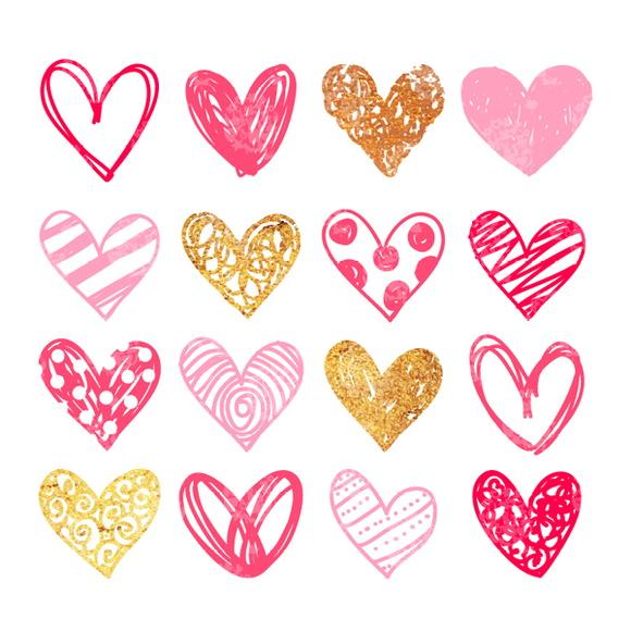 Kit Arquivo Digital / Golden Hearts