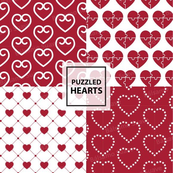 Kit Arquivo Digital / Puzzled Hearts