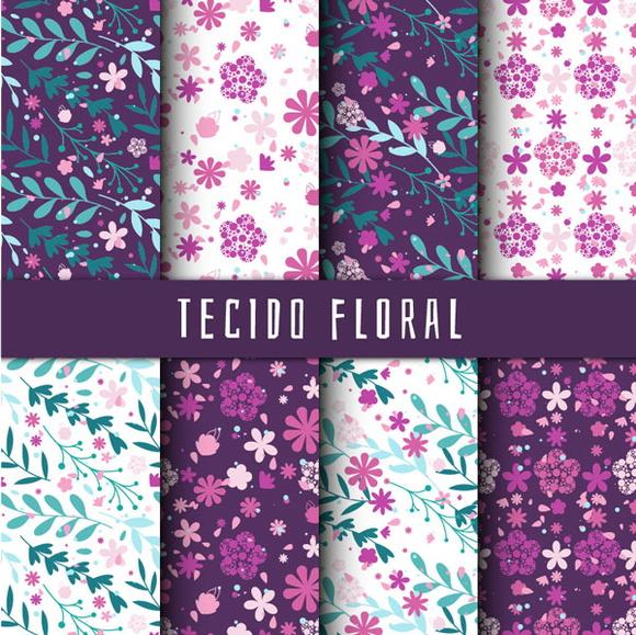 Kit Scrapbook Digital / Tecido Floral