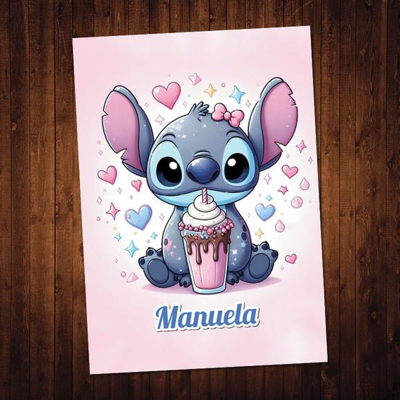 Lilo e Stitch / Adesivo Capa Caderno / A4