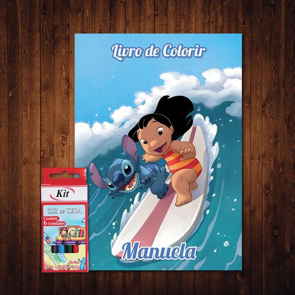 Lilo e Stitch / Livro de Colorir / Giz de Cera