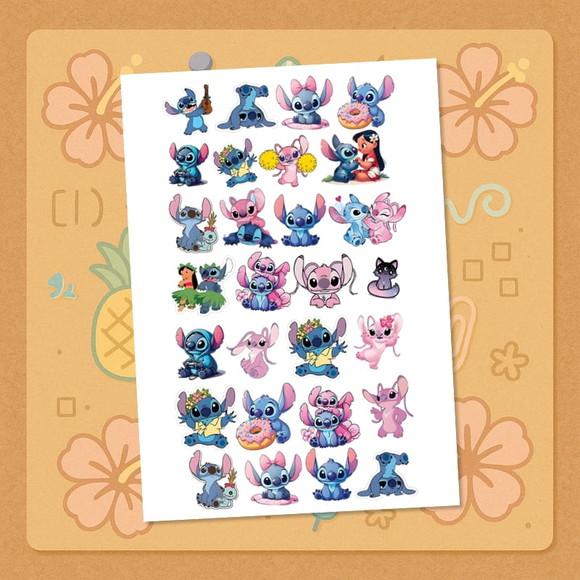 Lilo e Stitch Cartela Adesivo Tamanho A4