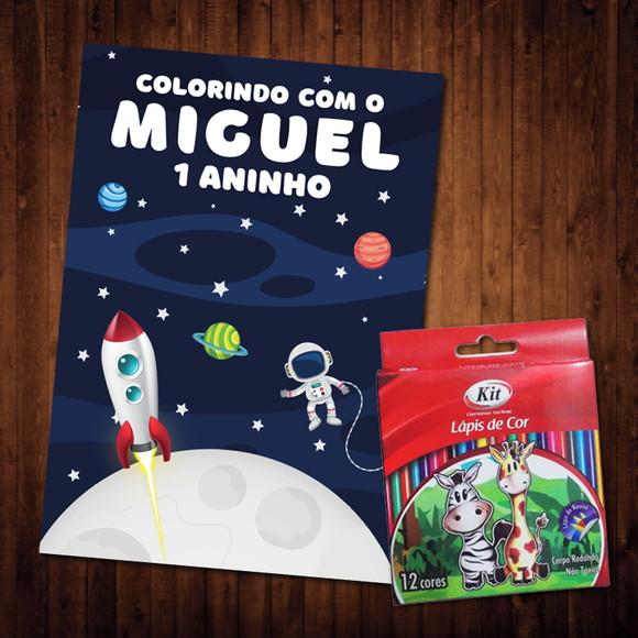 Livro de Colorir / Astronauta / Lápis de Cor