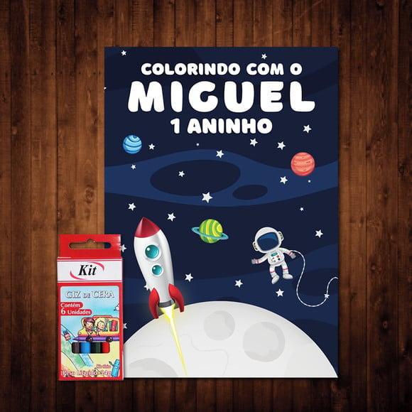 Livro de Colorir / Astronauta / Giz de Cera